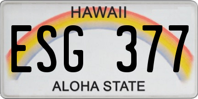 HI license plate ESG377