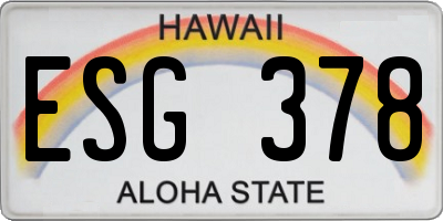 HI license plate ESG378