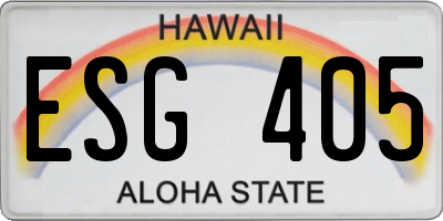 HI license plate ESG405