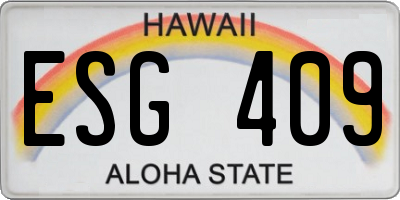 HI license plate ESG409