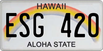HI license plate ESG420