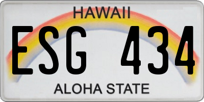 HI license plate ESG434
