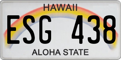 HI license plate ESG438