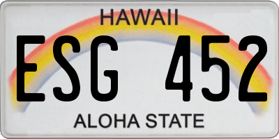HI license plate ESG452
