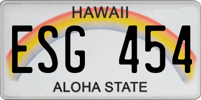 HI license plate ESG454