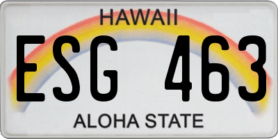 HI license plate ESG463