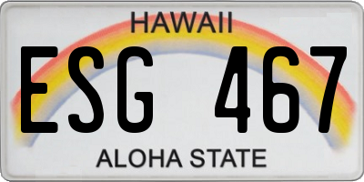 HI license plate ESG467
