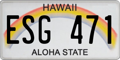 HI license plate ESG471