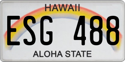 HI license plate ESG488