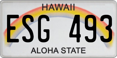 HI license plate ESG493