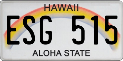 HI license plate ESG515
