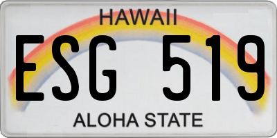 HI license plate ESG519
