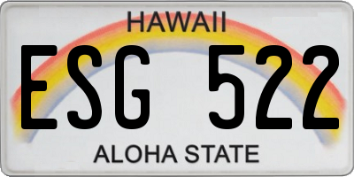 HI license plate ESG522