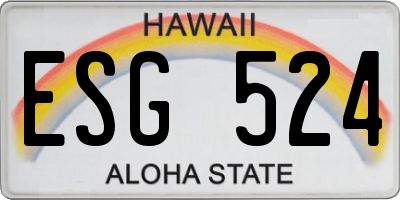 HI license plate ESG524