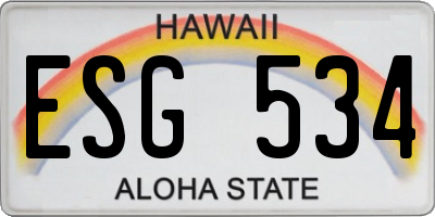 HI license plate ESG534