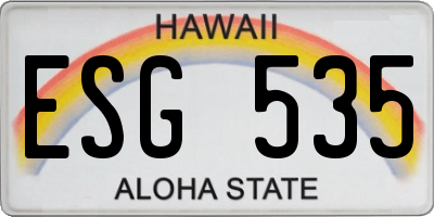 HI license plate ESG535