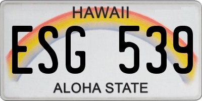HI license plate ESG539