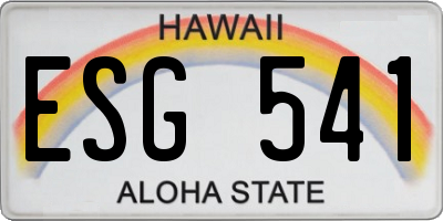 HI license plate ESG541