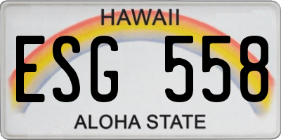 HI license plate ESG558