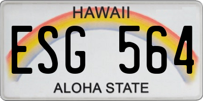 HI license plate ESG564