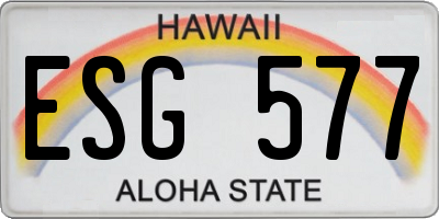 HI license plate ESG577