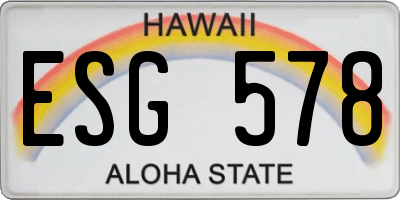 HI license plate ESG578