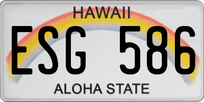 HI license plate ESG586