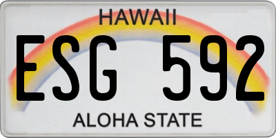 HI license plate ESG592