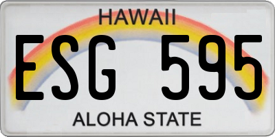 HI license plate ESG595
