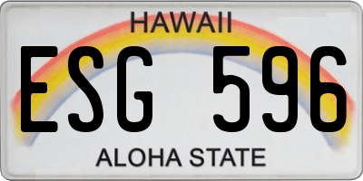 HI license plate ESG596