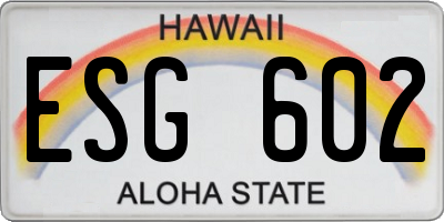HI license plate ESG602