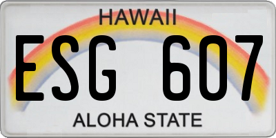 HI license plate ESG607
