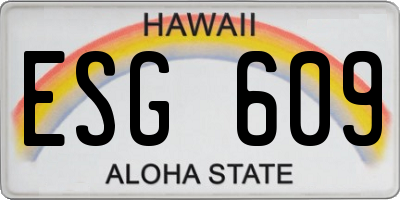 HI license plate ESG609