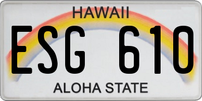 HI license plate ESG610