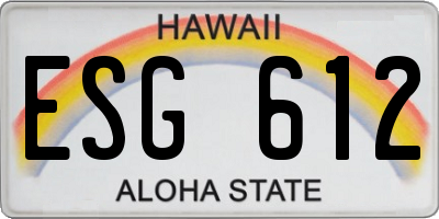 HI license plate ESG612