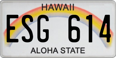 HI license plate ESG614