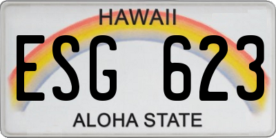 HI license plate ESG623