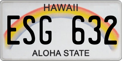 HI license plate ESG632