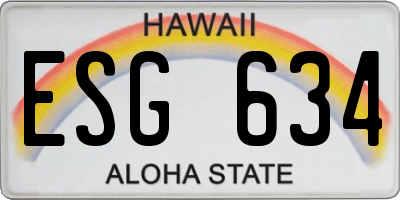HI license plate ESG634