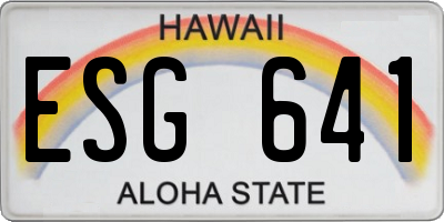 HI license plate ESG641
