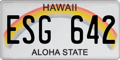 HI license plate ESG642
