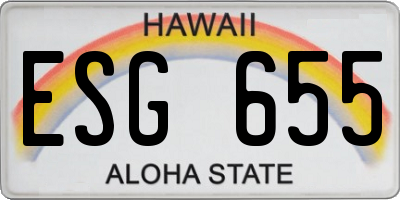 HI license plate ESG655