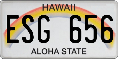 HI license plate ESG656