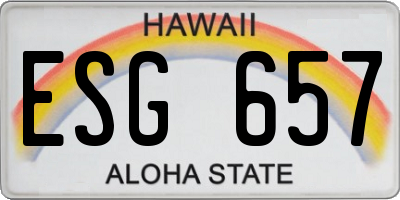 HI license plate ESG657