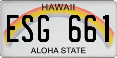 HI license plate ESG661