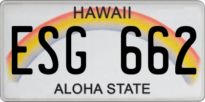 HI license plate ESG662