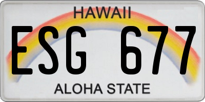 HI license plate ESG677