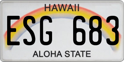 HI license plate ESG683