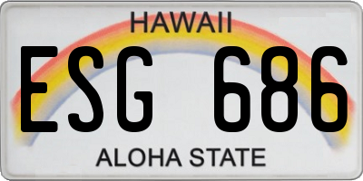HI license plate ESG686