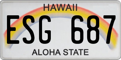 HI license plate ESG687
